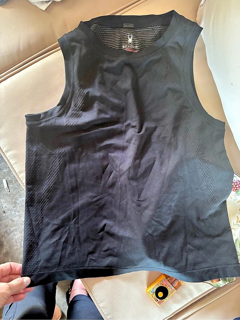 Spyder Active Seamless Tank Top Black Men's Size Medium
